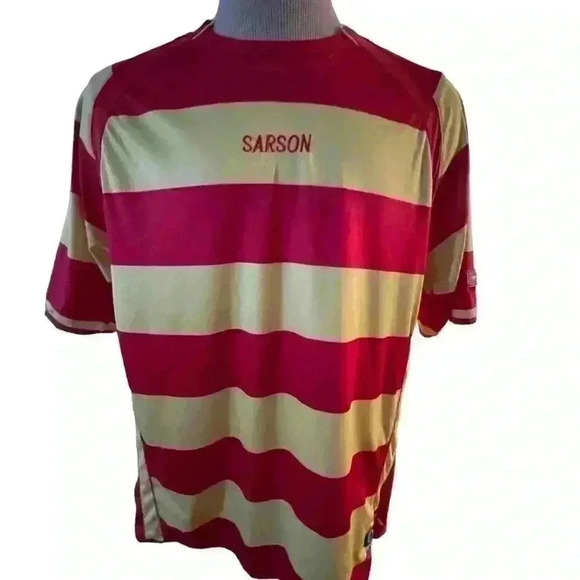 Sarson Shirt Red And Yellow Stripe - Picture 1 of 2